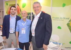 Bruno (right) and father Guilherme Coelho (left), President of Abrafrutas and chairman of Santa Felicidade grape growers in Brazil and Jorge De Souza (middle).